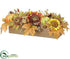 Silk Plants Direct SUNFLOWER, PUMPKIN,  PINE CONE CENTERPIECE IN WOOD Box - Fall - Pack of 2