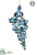 Rhinestone Drop Ornament - Peacock - Pack of 6