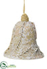 Silk Plants Direct Leaf Pattern Bell Ornament - Beige - Pack of 24