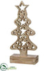 Silk Plants Direct Wood Christmas Tree - Beige - Pack of 2