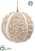 Silk Plants Direct Fur Ball Ornament - Beige - Pack of 6