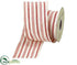 Silk Plants Direct Stripe Linen Ribbon - Red Beige - Pack of 6