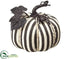 Silk Plants Direct Spider on Burlap Pumpkin - Black Beige - Pack of 6