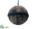 Silk Plants Direct Spider Web Linen Ball Ornament - Black Beige - Pack of 6