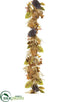 Silk Plants Direct Pumpkin, Berry, Pine Cone Mantel Garland - Tan Beige - Pack of 2