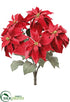 Silk Plants Direct Rich Velvet Poinsettia Bush - Red - Pack of 4