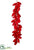 Velvet Magnolia Leaf Garland - Red - Pack of 12