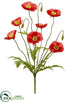 Silk Plants Direct Poppy Bush - Red - Pack of 12