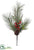 Pine w/Berry, Cone,  Cedar Spray - Green Red - Pack of 6