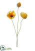 Silk Plants Direct Poppy Spray - Yellow - Pack of 12