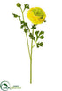 Silk Plants Direct Ranunculus Spray - Yellow - Pack of 12