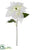 Velvet Poinsettia Spray - White - Pack of 12