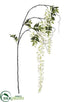 Silk Plants Direct Japanese Wisteria Spray - White - Pack of 6