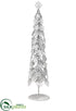 Silk Plants Direct Glittered Snowflake Cone Topiary Table Top - White - Pack of 2