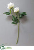 Silk Plants Direct Peony w/Bud Spray - White - Pack of 12