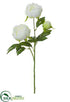 Silk Plants Direct Peony Spray - White - Pack of 12