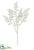 Glittered Maidenhair Fern Spray - White - Pack of 12