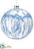 Silk Plants Direct Glass Ball Ornament - Blue White - Pack of 1