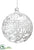 Merry Christmas Glass Ball Ornament - Clear White - Pack of 6