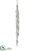 Silk Plants Direct Glass Beaded Tassel Ornament - Silver - Pack of 12