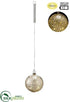 Silk Plants Direct Battery Operated Glass Ball Ornament With Light - Silver - Pack of 4