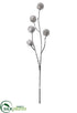 Silk Plants Direct Plastic Globe Thistle Spray - Silver - Pack of 12