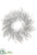 Silk Plants Direct Glittered Plastic Fern, Twig Wreath - Silver - Pack of 2