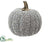 Beaded Pumpkin - Silver - Pack of 6