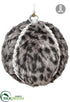 Silk Plants Direct Fur Ball Ornament - Gray Silver - Pack of 6