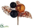 Silk Plants Direct Glittered Ball Pick - Copper Black - Pack of 24