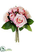 Silk Plants Direct Rose Bouquet - Pink - Pack of 6