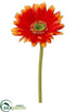 Silk Plants Direct Gerbera Daisy Spray - Flame - Pack of 12