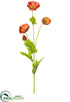 Silk Plants Direct Poppy Spray - Flame - Pack of 12