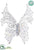 Silk Plants Direct Butterfly - Silver Glittered - Pack of 36