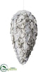 Silk Plants Direct Pine Cone Ornament - Gray Glittered - Pack of 12