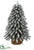 Snowed Mini Pine Tree in Burlap - Snow - Pack of 12