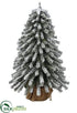 Silk Plants Direct Snowed Mini Pine Tree in Burlap - Snow - Pack of 12