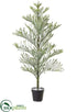 Silk Plants Direct Snowed Norfolk Pine Tree - Green Snow - Pack of 1