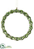 Silk Plants Direct Rhinestone Wreath Ornament - Green - Pack of 12