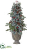 Silk Plants Direct Holly, Pine Cone, Pine Topiary - Green - Pack of 4