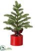 Silk Plants Direct Mini Pine Tree - Green - Pack of 6