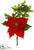 Velvet Poinsettia, Holly , Pine Spray - Red Green - Pack of 6