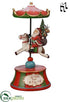 Silk Plants Direct Santa Carousel Music Box - Red Green - Pack of 4