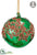 Silk Plants Direct Ball Ornament - Gold Green - Pack of 6