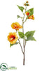 Silk Plants Direct Hibiscus Spray - Orange - Pack of 12