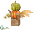 Silk Plants Direct Stacking Pumpkin - Green Orange - Pack of 6