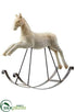 Silk Plants Direct Rocking Horse - Beige Antique - Pack of 1