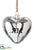 Mr. Glass Heart Ornament - Silver Antique - Pack of 12