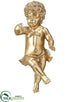 Silk Plants Direct Cherub Wall Decor - Gold Antique - Pack of 4