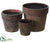 Paper Mache Pot - Brown Antique - Pack of 2